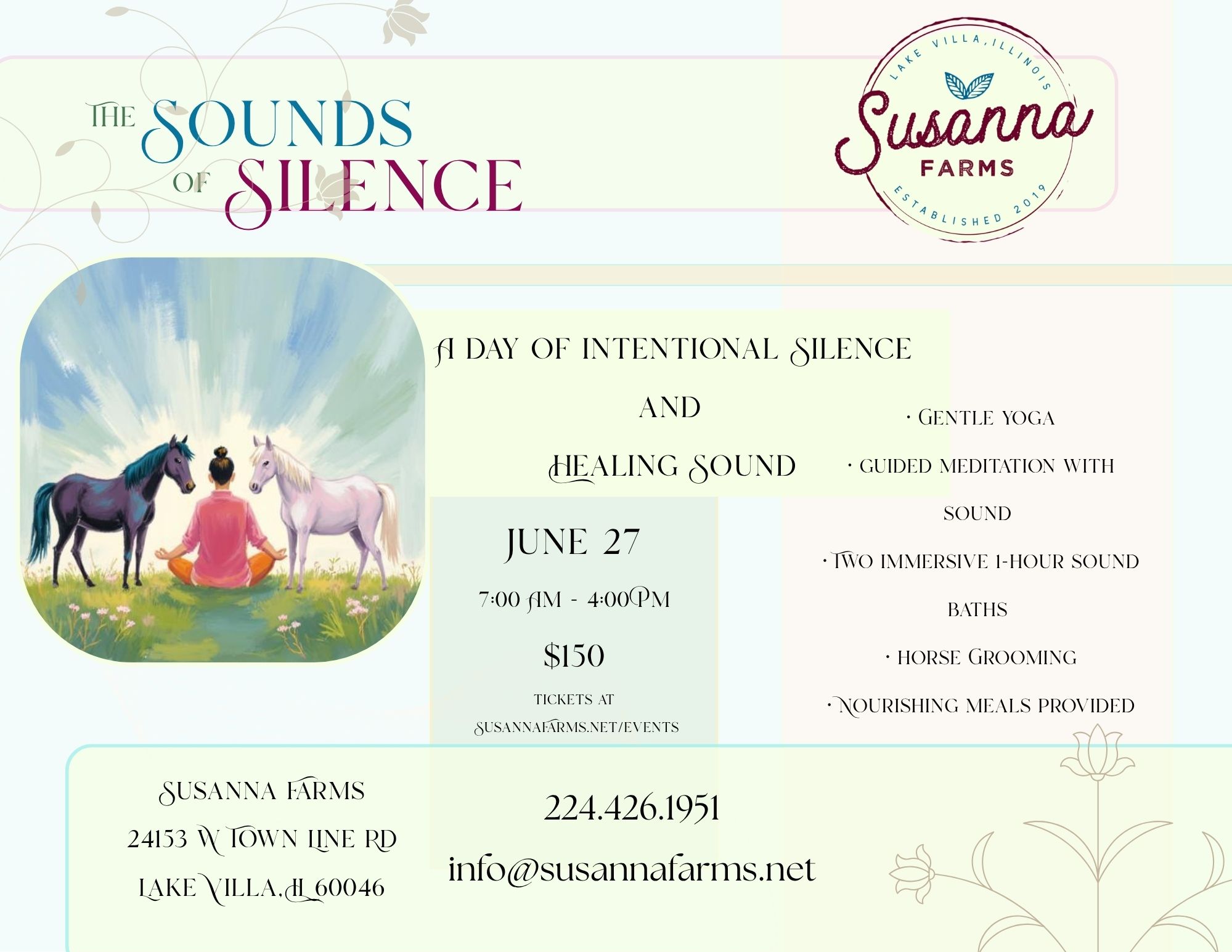 The Sounds of Silence at Susanna Farms
